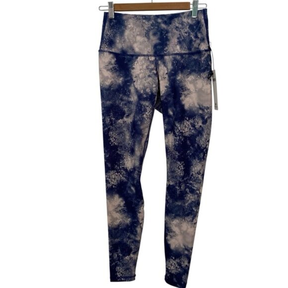 Blue White Tie Dye High Rise Leggings Athletic Yoga Pants Stretch NWT medium - Picture 4 of 14